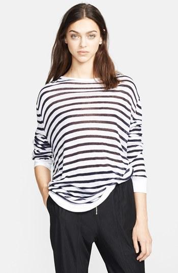 T By Alexander Wang Long Sleeve Stripe Tee Ink/ White