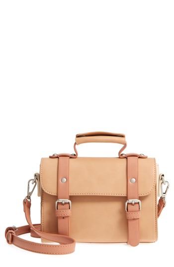 Pixie Mood Small Colorblock Faux Leather Satchel - Brown