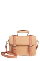 Pixie Mood Small Colorblock Faux Leather Satchel - Brown