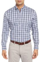 Men's Peter Millar Moritz Check Sport Shirt, Size - Blue