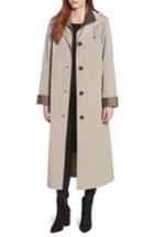 Women's Gallery Full Length Two-tone Silk Look Raincoat - Beige