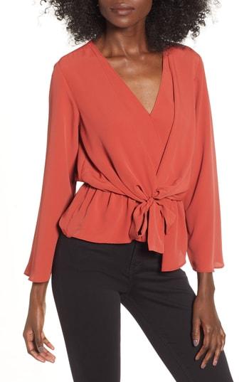 Women's Topshop Tiffany Asymmetrical Blouse Us (fits Like 10-12) - Metallic