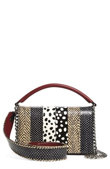 Diane Von Furstenberg Bonne Soiree Leather & Genuine Snakeskin Top Handle Bag - Black