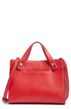 Treasure & Bond Accordion Work Leather Satchel - Red