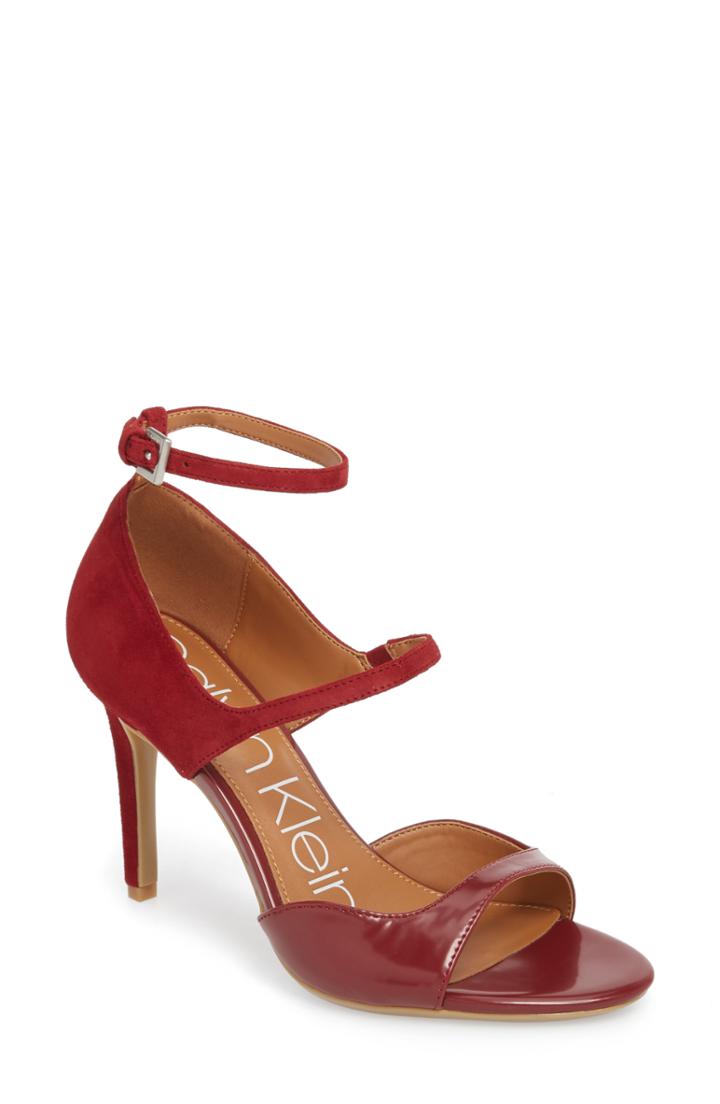Women's Calvin Klein Nadeen Strappy Sandal .5 M - Red