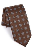 Men's Canali Medallion Silk Tie, Size - Brown