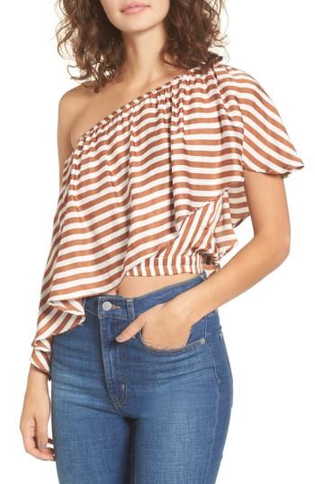 Women's Faithfull The Brand Ruffle One-shoulder Top - Metallic