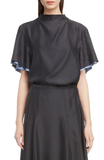 Women's Toga Bicolor Sleeve Top Us / 36 Fr - Black