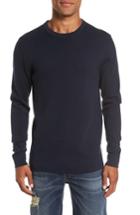 Men's French Connection Milano Front Regular Fit Cotton Sweater - Blue