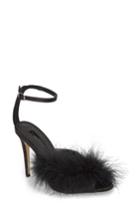 Women's Topshop Roar Feather Sandal .5us / 42eu - Black