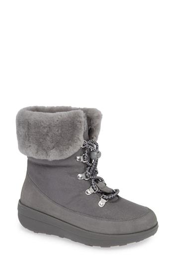 Women's Fitflop Holly Waterproof Genuine Shearling Lined Bootie M - Grey