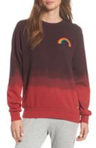 Women's Aviator Nation Rainbow Fade Crewneck Sweatshirt - Red