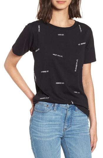 Women's J.crew Streets Of Nyc Tee, Size - Black