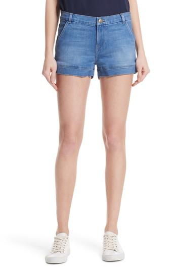Women's Frame Mitered Cuff Denim Shorts - Blue