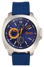 Men's Boss Orange 'brisbane' Multifunction Slicone Strap Watch, 49mm