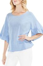 Women's Vince Camuto Tiered Ruffle Sleeve Top, Size - Blue