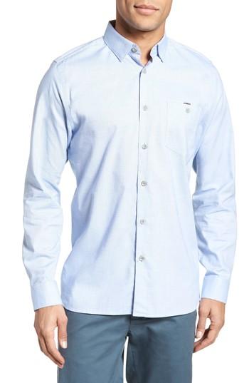 Men's Ted Baker London Slim Fit Textured Sport Shirt (m) - Blue