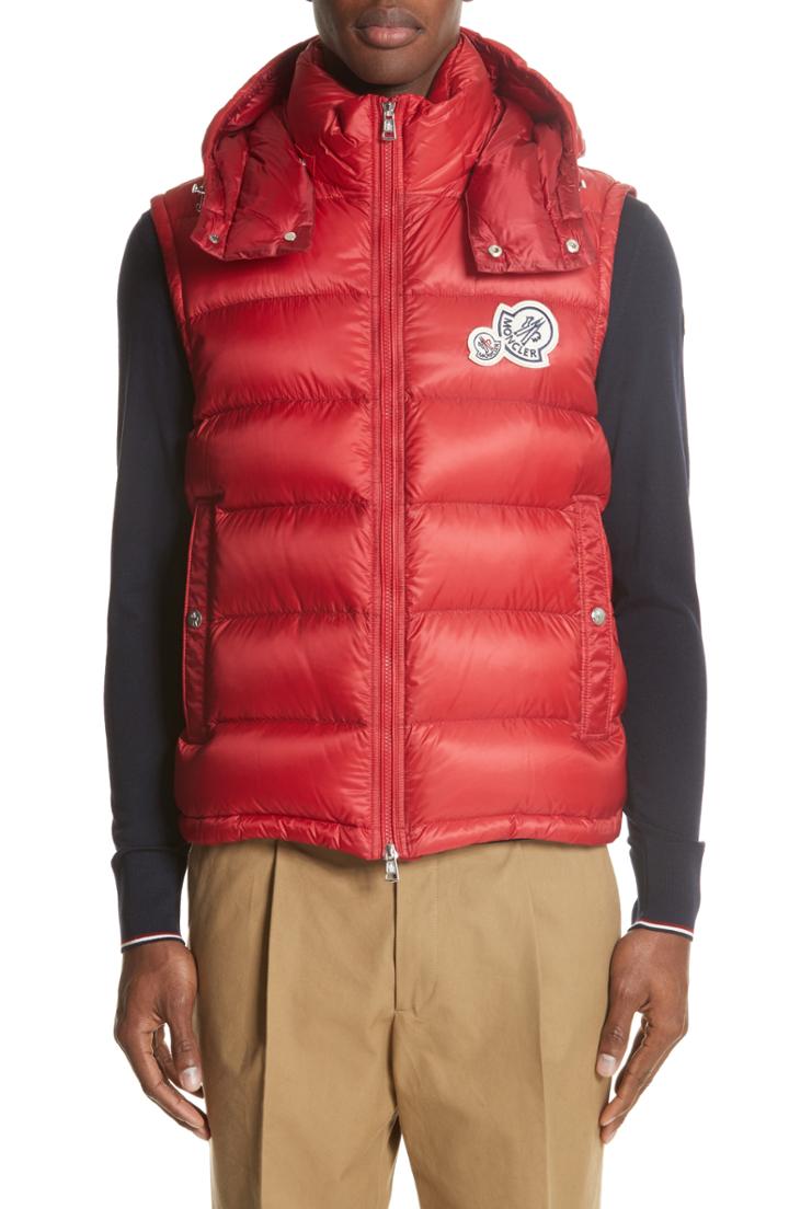 Men's Moncler Gilet Double Logo Hooded Vest