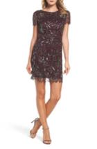 Women's Pisarro Nights Floral Beaded Shift Dress - Burgundy