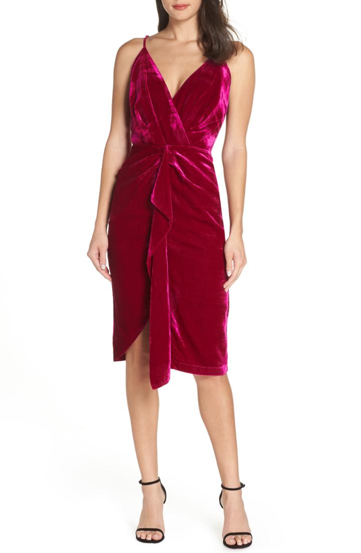 Women's Harlyn Drape Midi Dress - Red