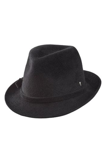 Women's Helen Kaminski Genuine Rabbit Fur Felt Fedora - Black