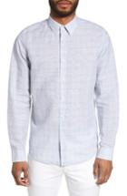 Men's Theory Sylvain Dashed Trim Fit Linen Blend Sport Shirt - Grey