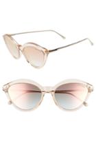 Women's Tom Ford Chloe 57mm Cat Eye Sunglasses - Peach/ Rose Gold/ Brown Pink