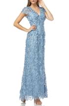Women's Carmen Marc Valvo Infusion Petals Embellished Gown - Blue