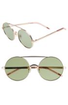 Women's Wildfox Ace 55mm Round Sunglasses - Rose Gold/ Bottle Green Solid