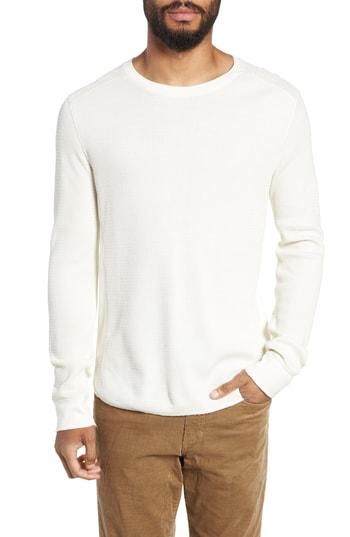 Men's Vince Regular Fit Waffle Knit Cotton Blend Crewneck T-shirt - White