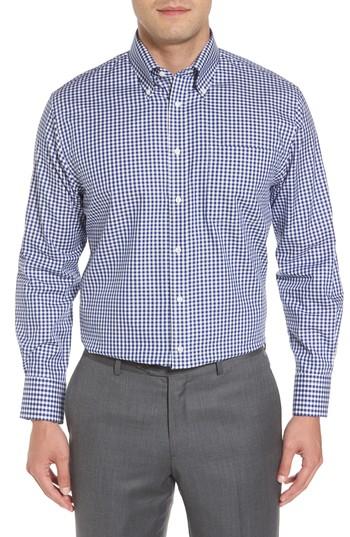 Men's Nordstrom Men's Shop Traditional Fit Non-iron Gingham Dress Shirt .5 - 34 - Blue
