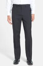 Men's Berle Self Sizer Waist Tropical Weight Flat Front Trousers X 34 - Black