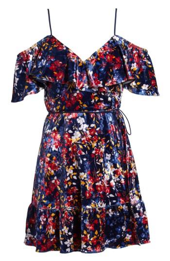 Women's Devlin Iris Cold Shoulder Velvet Wrap Dress