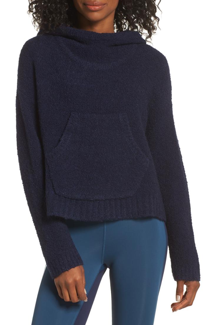 Women's New Balance Boucle Cozy Crop Hoodie - Blue