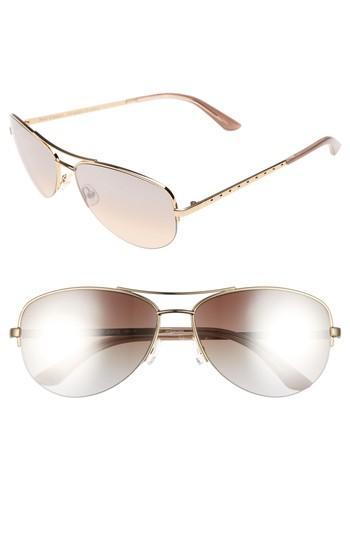 Women's Juicy Couture Black Label 60mm Gradient Aviator Sunglasses - Light Gold