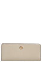 Women's Tory Burch Robinson Saffiano Leather Continental Wallet - Grey