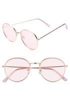 Women's Glance Eyewear 50mm Thin Metal Round Sunglasses - Gold/ Pink