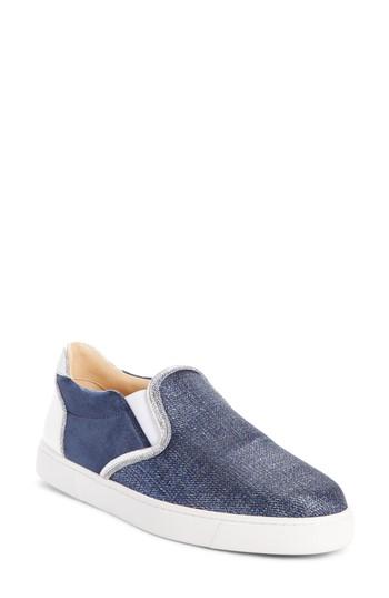 Women's Christian Louboutin Masteralta Slip-on Sneaker Us / 39eu - Blue