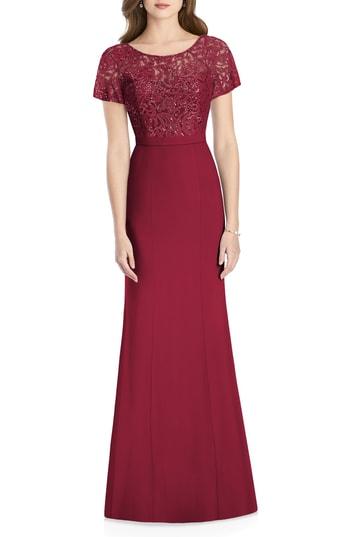 Women's Jenny Packham Embellished Lace Gown