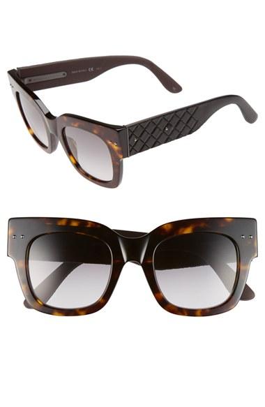 Women's Bottega Veneta 49mm Sunglasses - Havana/ Black/ Smoke