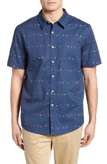 Men's Jack O'neill Single Fin Regular Fit Short Sleeve Sport Shirt - Blue