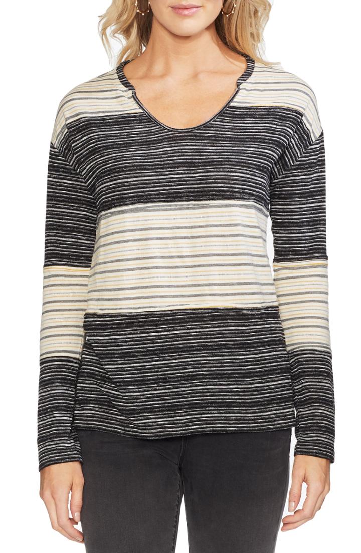 Women's Vince Camuto Colorblock Stripe Jersey Top, Size - White
