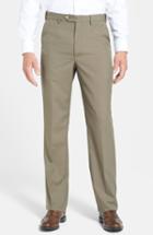 Men's Berle Self Sizer Waist Tropical Weight Flat Front Trousers X 34 - Green