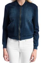 Women's Liverpool Jeans Company Denim Knit Bomber Jacket - Blue