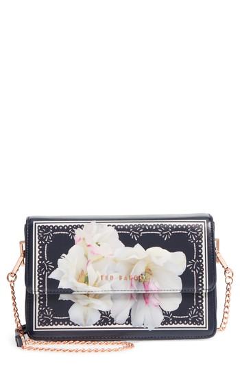 Ted Baker London Tilleyy Gardenia Faux Leather Crossbody Bag - Blue