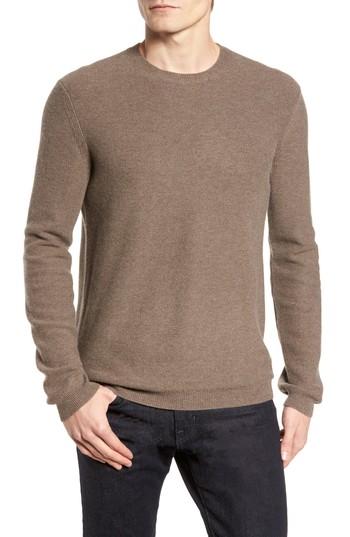 Men's Theory Medin C Cashmere Crewneck Sweater - Brown