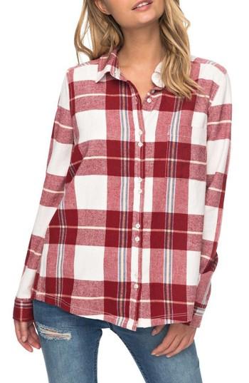 Women's Roxy Heavy Feelings Plaid Cotton Shirt