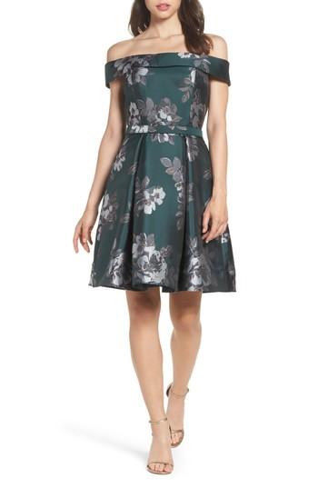 Women's Eliza J Off The Shoulder Jacquard Dress