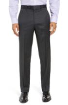 Men's John W. Nordstrom Torino Flat Front Wool Gabardine Trousers - Grey