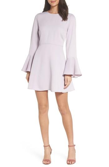 Women's Chelsea28 Bell Sleeve Fit & Flare Dress - Purple